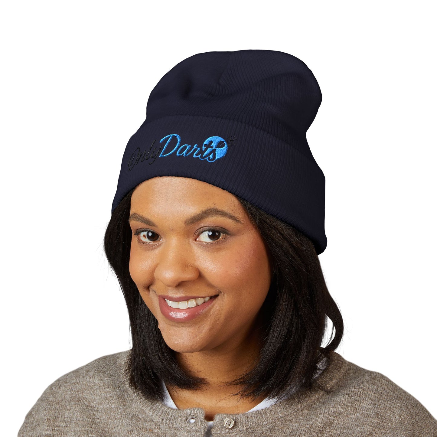 Embroidered Cuffed Beanie - OnlyDarts, Winter Accessory, Sports Gift, Casual Hat, Outdoor Wear, Cool Weather Style