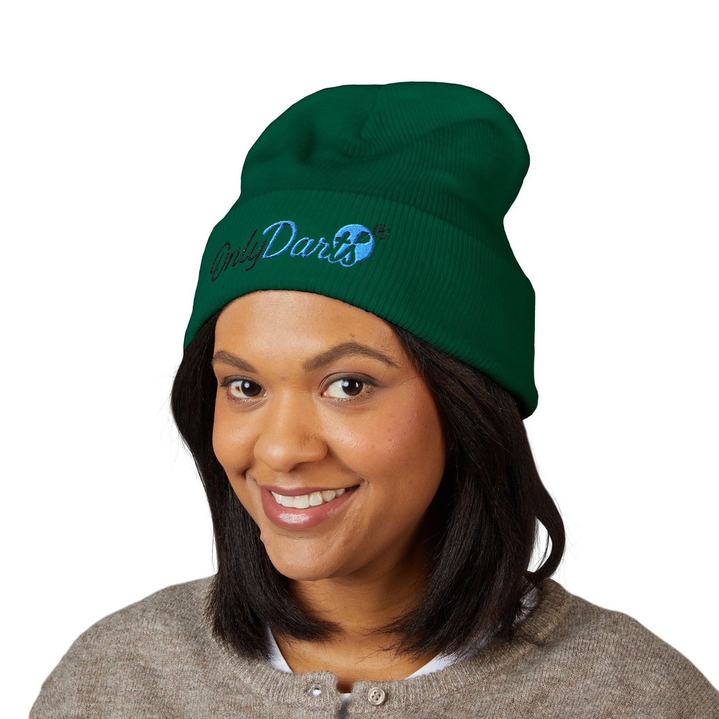 Embroidered Cuffed Beanie - OnlyDarts, Winter Accessory, Sports Gift, Casual Hat, Outdoor Wear, Cool Weather Style