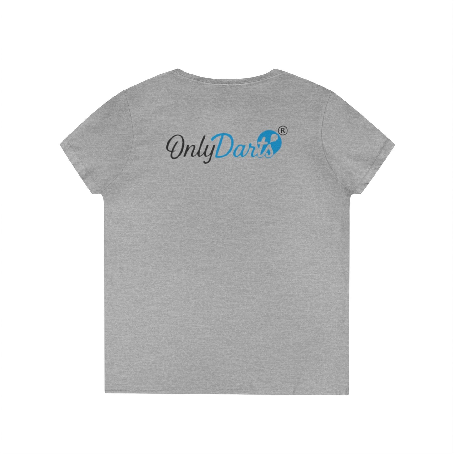 Ladies' V-Neck T-Shirt for Dart Enthusiasts, Funny Gift for Gamers, Casual Wear, Sports Apparel, Fun Dart Game Shirt