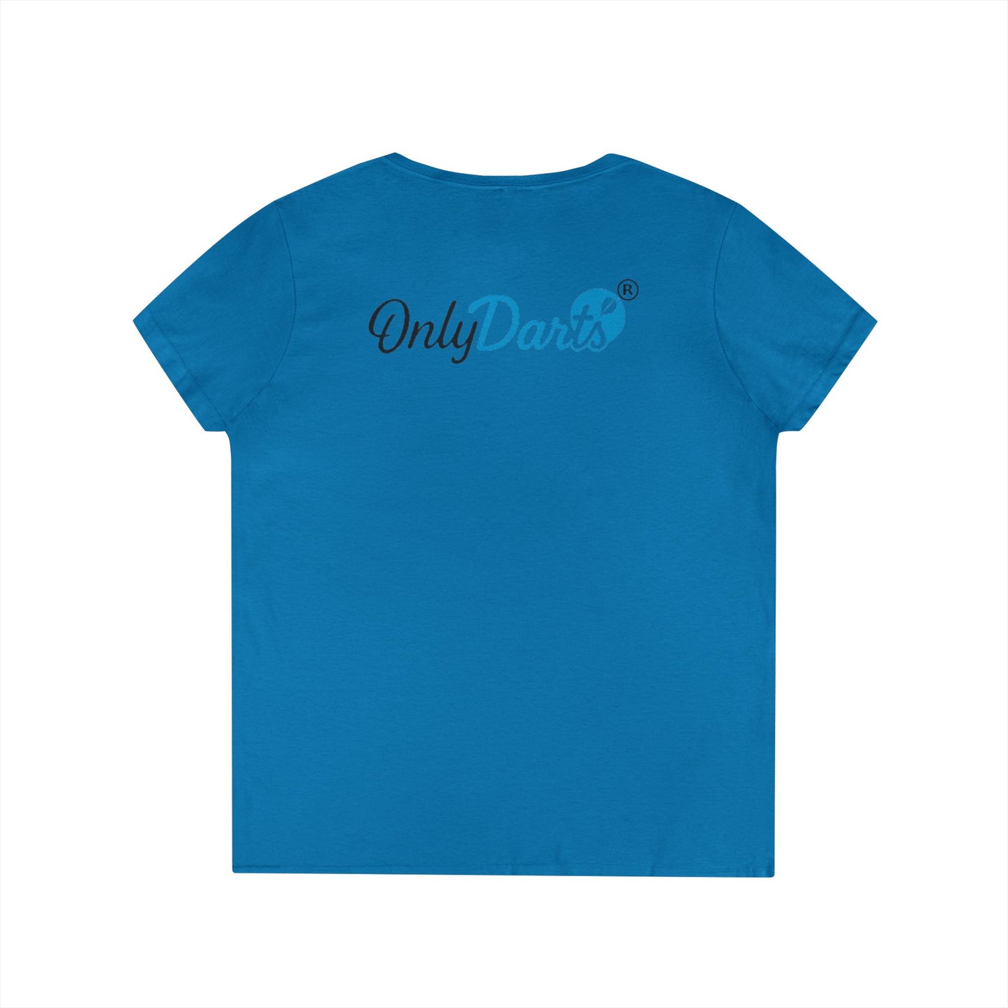 Ladies' V-Neck T-Shirt for Dart Enthusiasts, Funny Gift for Gamers, Casual Wear, Sports Apparel, Fun Dart Game Shirt