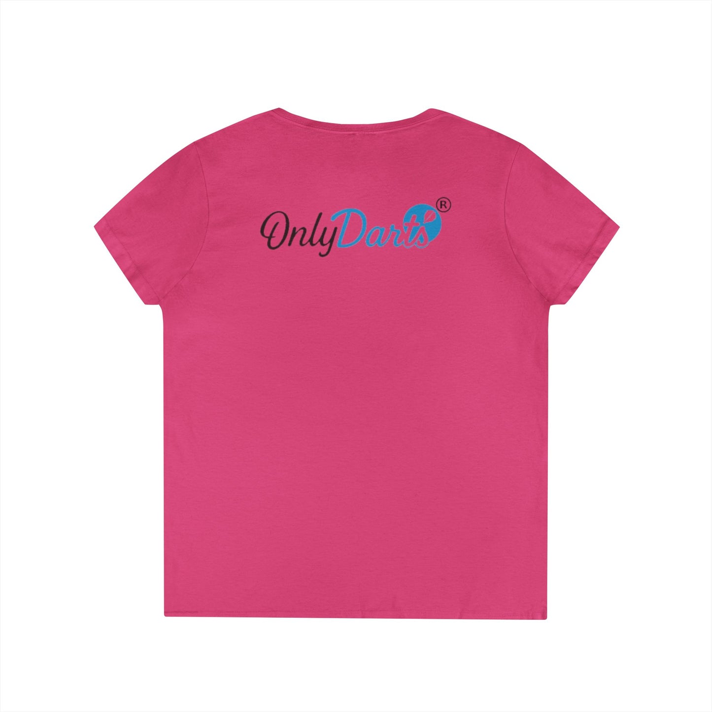 Ladies' V-Neck T-Shirt for Dart Enthusiasts, Funny Gift for Gamers, Casual Wear, Sports Apparel, Fun Dart Game Shirt
