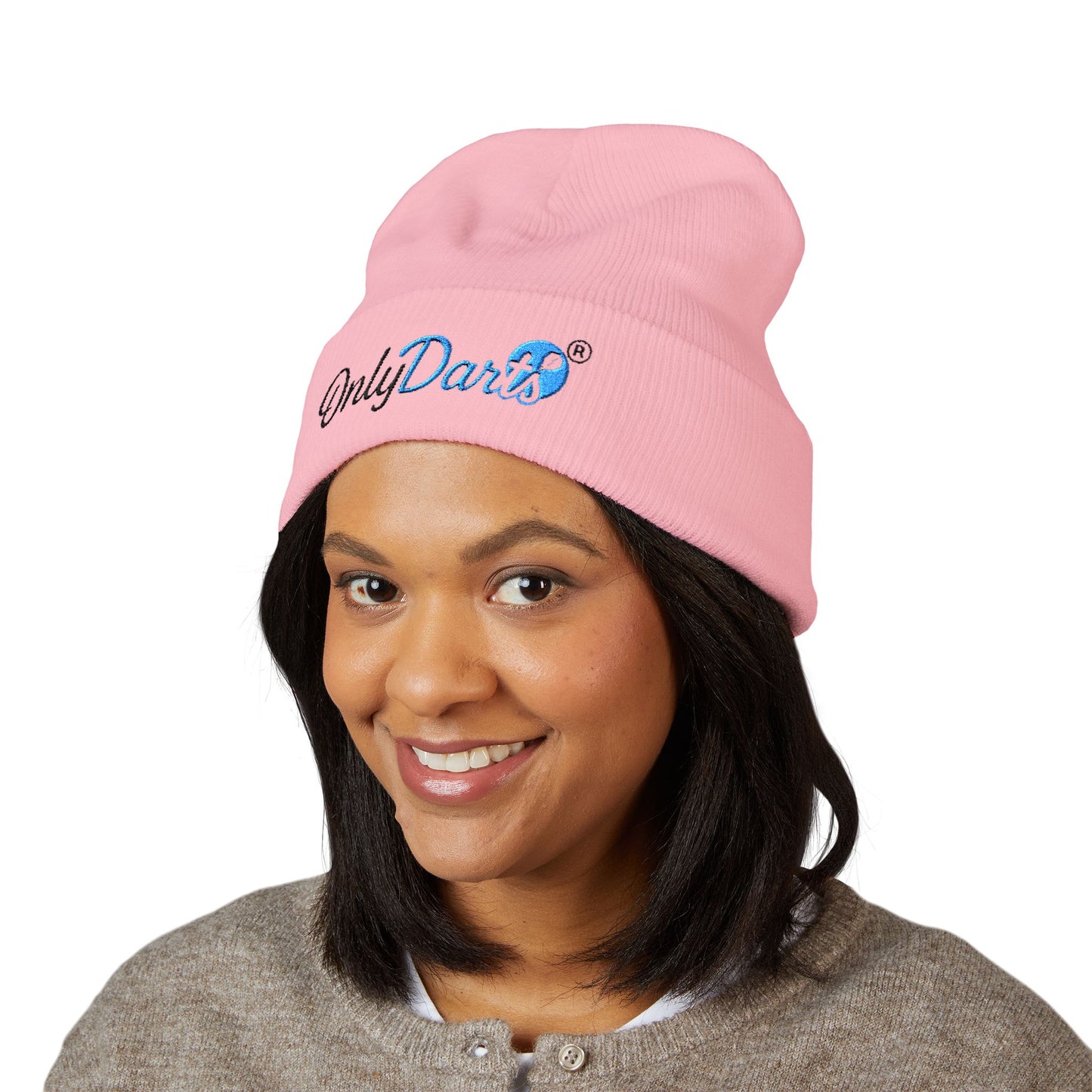 Embroidered Cuffed Beanie - OnlyDarts, Winter Accessory, Sports Gift, Casual Hat, Outdoor Wear, Cool Weather Style