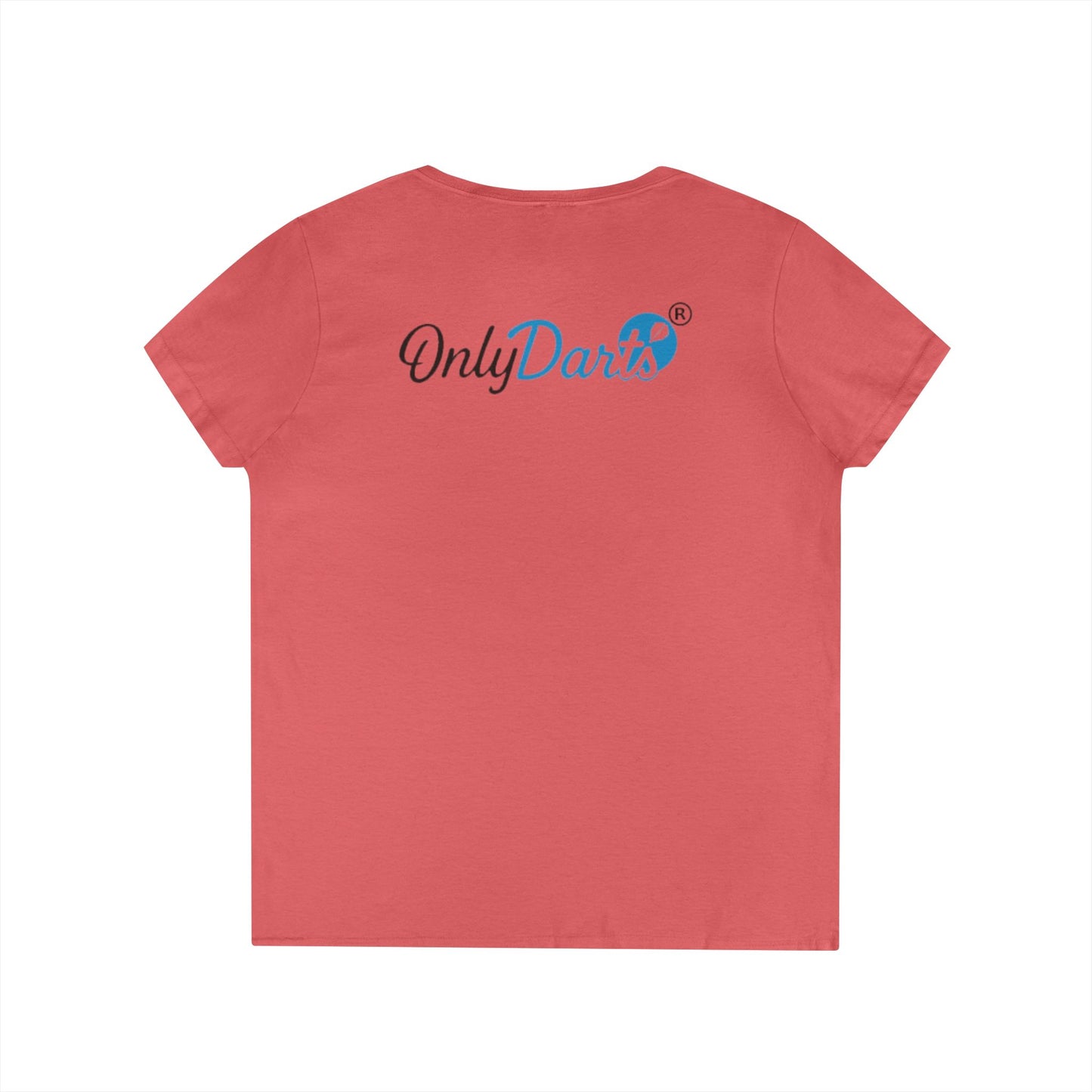 Ladies' V-Neck T-Shirt for Dart Enthusiasts, Funny Gift for Gamers, Casual Wear, Sports Apparel, Fun Dart Game Shirt