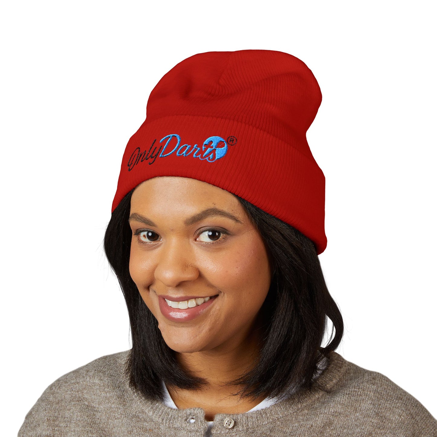 Embroidered Cuffed Beanie - OnlyDarts, Winter Accessory, Sports Gift, Casual Hat, Outdoor Wear, Cool Weather Style