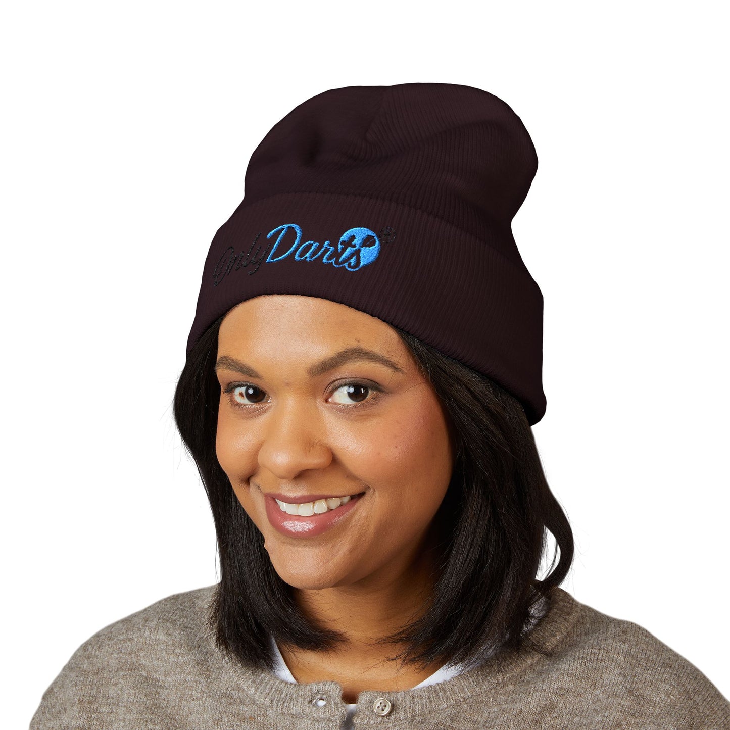 Embroidered Cuffed Beanie - OnlyDarts, Winter Accessory, Sports Gift, Casual Hat, Outdoor Wear, Cool Weather Style