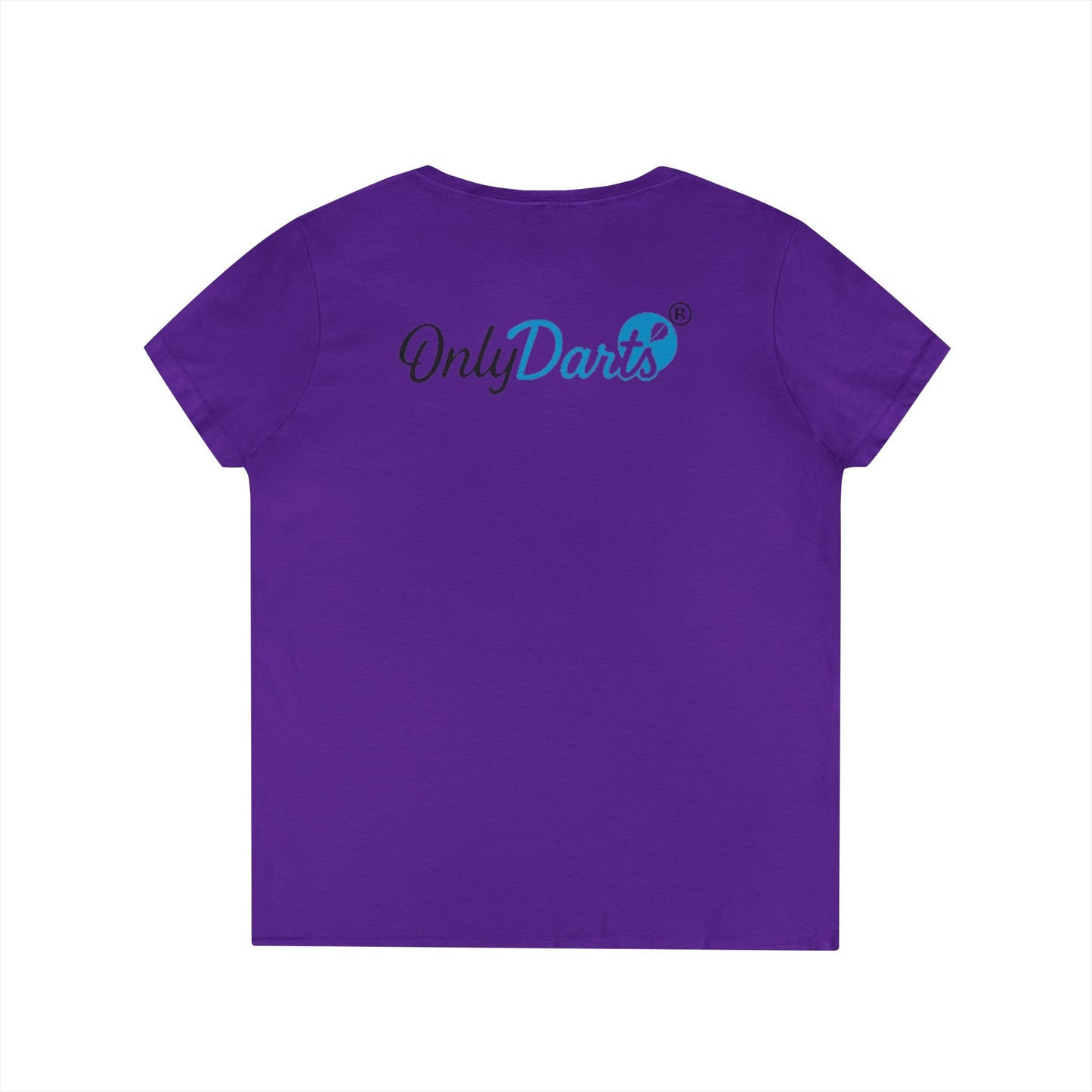 Ladies' V-Neck T-Shirt for Dart Enthusiasts, Funny Gift for Gamers, Casual Wear, Sports Apparel, Fun Dart Game Shirt