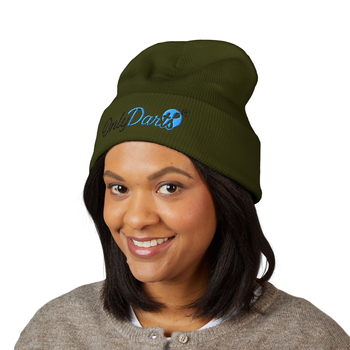 Embroidered Cuffed Beanie - OnlyDarts, Winter Accessory, Sports Gift, Casual Hat, Outdoor Wear, Cool Weather Style